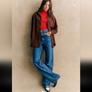 Sezane Max Brown Button Down Shirt